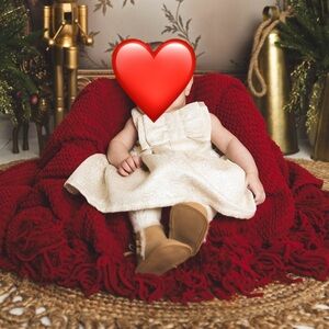 Cream formal Baby Dress 3 months carters worn once EUC